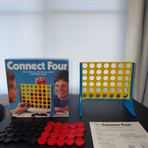 Connect Four Game with Red and Black Checkers